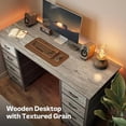 thumbnail image 5 of 47 Inch Computer Desk with 8 Fabric Drawers, Office Desk Work Desk for Home Office, Study, Gaming Desk with Drawers, Large Storage, Grey, 5 of 9