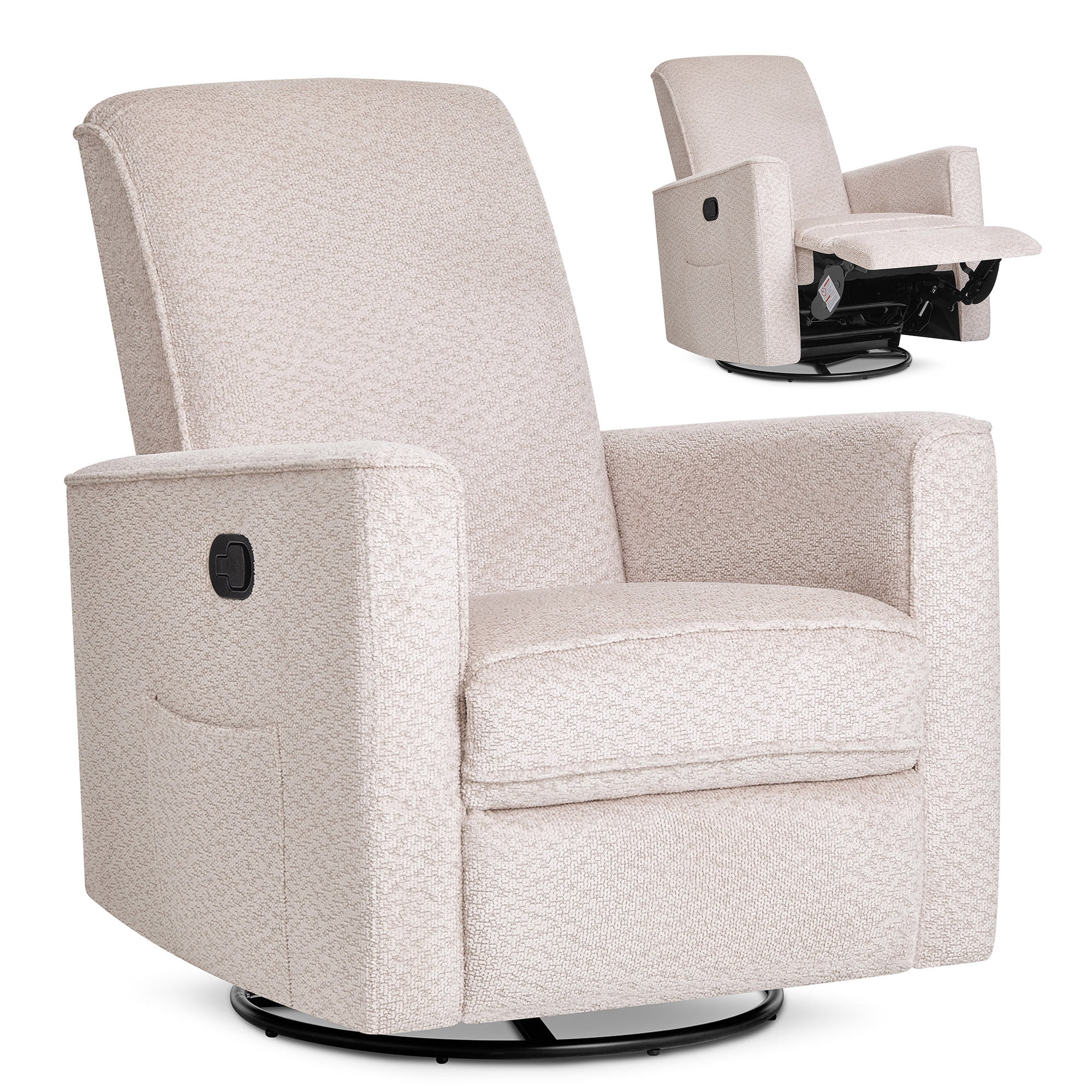 Evolur Raleigh Basic Glider |Recliner| Rocker, Ballet Pink