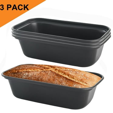 LIMICAR 3 Pack Mini Loaf Pans,Non-Stick Bread Baking Pan,Carbon Steel Small Bread Pans for Baking,Homemade Cakes,Black