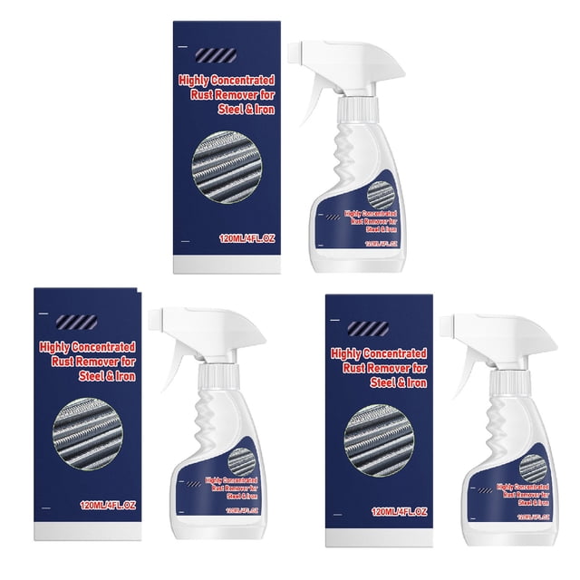 Removedor de Óxido Altamente Concentrado para Acero y Hierro, 120 ml, de Acción Rápida, Seguro en Superficies Metálicas, Adecuado para Varillas de Refuerzo, Aleaciones de Aluminio y Equipos de Hierro.