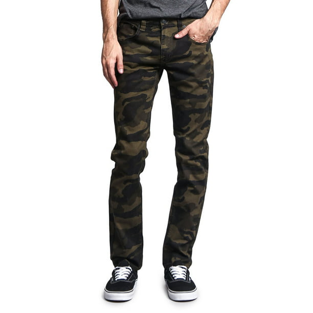 Niet verwacht Verborgen deuropening Victorious Mens Camouflage Skinny Fit Jeans AR169 - OLIVE/CAMO - 34/30 -  Walmart.com