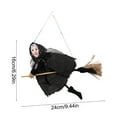 thumbnail image 6 of Hanging Witch Broom Halloween Decor - Sound Effect Party Prop Haunted House Accessory Gift for Horror Theme Parties(Gray), 6 of 6