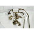 thumbnail image 3 of Kingston Brass KS265PXAB Kingston Three-Handle 2-Hole Tub Wall Mount Clawfoot Tub Faucet with Hand Shower in Antique Brass, 3 of 7