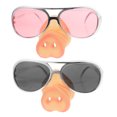thumbnail image 1 of 2 piezas de gafas para la nariz de cerdo gafas decorativas decorativas de gafas de cosplay para el carnaval de halloween rosa plateado, 1 of 7