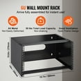 thumbnail image 5 of KFFKFF 6U Wall Mount Rack, 355.6mm Depth, Supports up to 22.68kg, Includes Cage Nuts for 482.6mm Wide Shallow Server and Network Equipment, 5 of 9