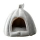 thumbnail image 2 of Cama cueva de terciopelo para mascotas, tienda de campaña para perros, antideslizante, lavable, autocalentable, con cojín extraíble. Gris 35x35x35cm, 2 of 9