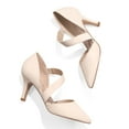 thumbnail image 2 of Pennysue Women's Nude Strappy Short Heels With Pointed Toes Size 9.5, 2 of 6