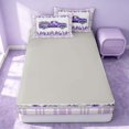 thumbnail image 4 of Erosebridal Cute Lavender Zipper Queen Comforter Set with Fitted Sheet and 2 Pillowcases, Botanical Floral Zipper Bedding Set, Gray Reversible, Violet White, Gray Reversible, 4 of 7