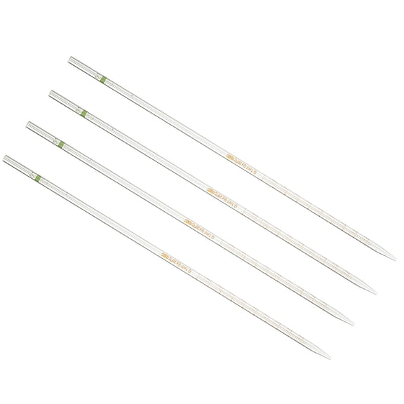 Graduated Dropper Pipettes 4 Pcs 0.1ml Reusable Borosilicate Glass Pipette for Transfer Liquid for Laboratory, Chemistry, Clear