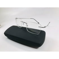 New SUCCESS SS-242 Gunmetal Stainless Steel Rimless Eyeglasses 54mm with Case