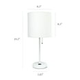 thumbnail image 3 of Simple Designs 19.5" 2-Pack Stick Table Lamp Set with Charging Outlet, White Shades, 3 of 9