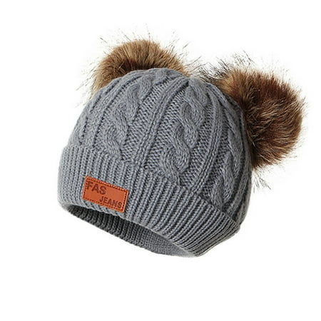 

Relanfenk Baby Hats Toddler Winter For Girl Boy Knitted Warm Skiing Caps Lovely Pompom Kids Beanie Hat