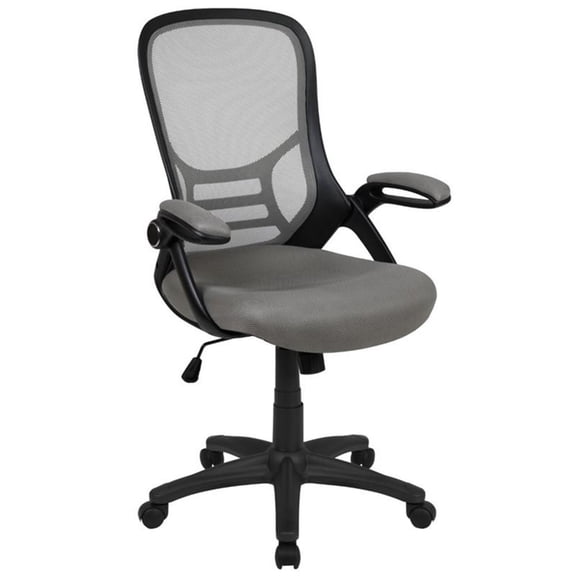 Scranton & Co High-Back Ergonomic Mesh Office Swivel Chair in Light Gray