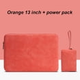thumbnail image 1 of Funda para computadora portátil de cuero, impermeable, bolsa para computadora portátil con cremallera, funda para computadora a prueba de golpes, naranja, 13 pulgadas, bolsa de cargador Inevent EL002886-22, 1 of 7