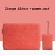 thumbnail image 1 of Funda para computadora portátil de cuero, impermeable, bolsa para computadora portátil con cremallera, funda para computadora a prueba de golpes, naranja, 13 pulgadas, bolsa de cargador Vogacara EL002886-22, 1 of 2