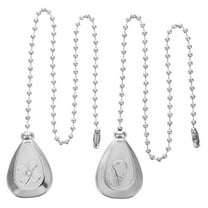 Pretyzoom 2Pcs Silver Ceiling Fan Pull Chain Ornaments with Adjustable Light Fixture Pendant