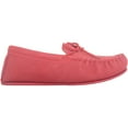 thumbnail image 4 of SNUGRUGS Grace Womens Suede Moccasins with Floral Cotton Inner and Rubber Sole - Crimson - US 10, 4 of 7