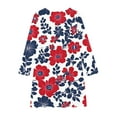 thumbnail image 3 of Odeerbi Niñas Vestido de Patinadora Floral Acampanado Vestidos de Princesa 4-14 Años Niñas Vestido de Patinadora Cuello Redondo Vestido de Manga Larga, 3 of 4