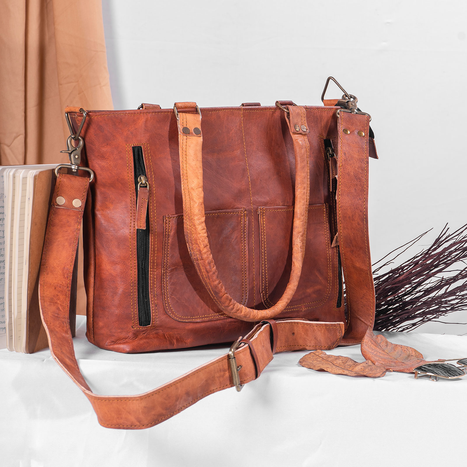Madosh Womens Tote Handbag Genuine Leather Shoulder Purse Satchel Crossbody Ladies Brown Bag - image 4 of 6