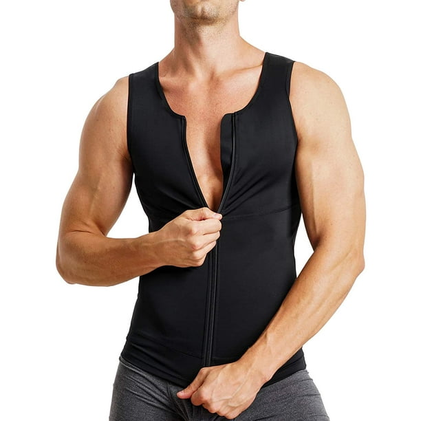 Nebility Mens Compression Shirt Belly Slimming Body Shaper Vest ...