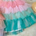 thumbnail image 5 of FINALGANG Girls Carnival Skirt Kids Pastel Gradient Tutu Skirt Multi Layer Tulle Ruffled Tiered Elastic Waist Flared Skirt For Daily Wear Party Carnival Holiday Occasions Lovely Bottoms, 5 of 7