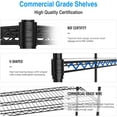 thumbnail image 4 of 6 Tier 6000lbs Capacity NSF Metal Shelf Wire Shelving Unit, Heavy Duty Adjustable Storage Rack with Wheels & Shelf Liners for Commercial Grade Utility Steel Storage Rack, Black - 82"H x 48"L x 18"D, 4 of 9