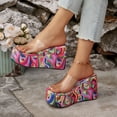 thumbnail image 3 of Wedges Heels Platform Sandals for Women Open Toe Clear Band Slip on Slides Casual Dressy Summer Footwear Hot Pink Size 8, 3 of 7