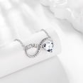 thumbnail image 5 of Juwaliy Infinity Heart Necklace for Mom April Birthstone Necklace Diamond White Pendant 925 Sterling Silver Jewelry Women Birthday Mother's Day Gifts, 5 of 11