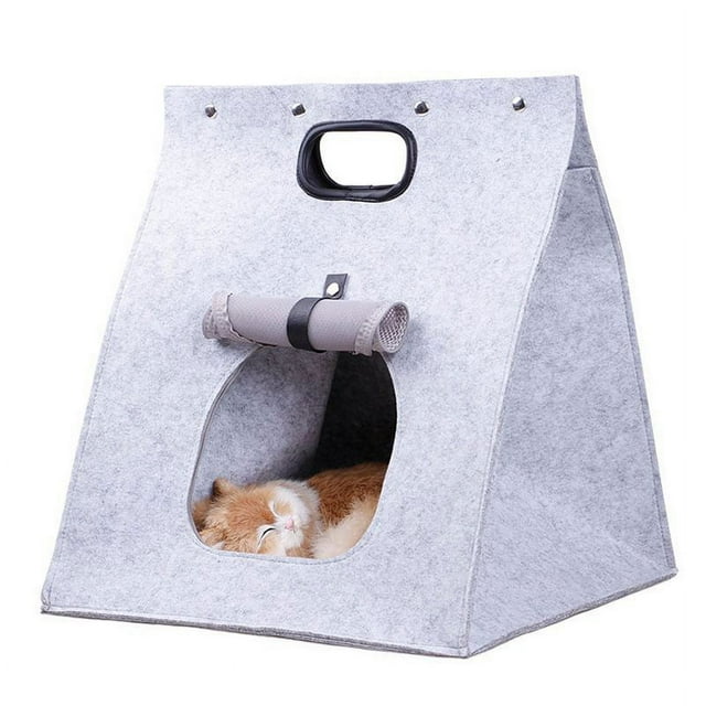 Casa de fieltro para gatos, casa de fieltro para gatos, saco de dormir extraíble para gatos, casa para perros pequeña, eficiencia maximizada