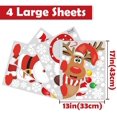 thumbnail image 3 of Christmas Decorations Window Clings, 4 Sheets Extra Large Holiday Cling Sticker Non-Adhesive Decals Decor, Featuring Santa Snowman Reindeer Tomte Gnome Snowflake Xmas Tree, 3 of 6