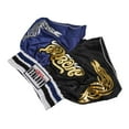 thumbnail image 4 of Anotherboxer Unisex Muay Thai Boxing Shorts mma Kickboxing Fighting Breathable Black+Blue, 4 of 8