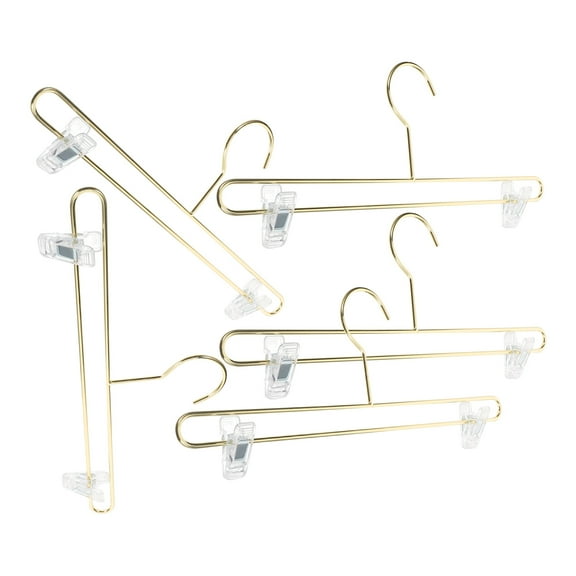Hytrove Jeans Hangers Space Saving Skirt Hangers Golden Metal 5Pcs