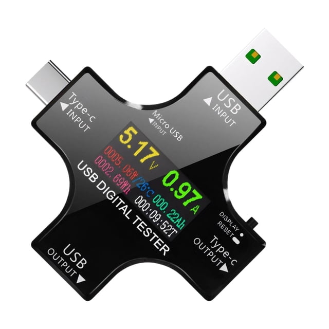 yingyy Voltamètre Numérique Écran Couleur pour Détecter les Surintensités et sous-Tension, Etc. version Bluetooth