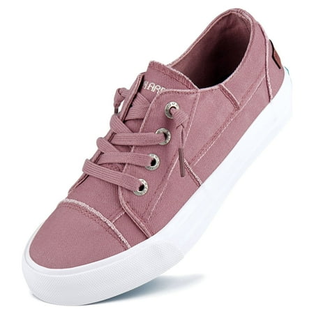 JENN ARDOR Women Canvas Sneakers Slip on Walking Flats Women Shoes Pink size 10