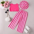 thumbnail image 4 of ZACPNCV Toddler Girls Summer Clothes Sleeveless Tank Tops and Pants Set with Hats Cute Kids Outfits Hot Pink 3-4 Years, 4 of 9