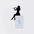 thumbnail image 2 of Chica tocando flauta silueta interruptor de luz pegatina música clásica pegatinas de pared Adepaton CKCHCEP4B, 2 of 4