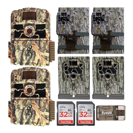 Browning Trail Cameras 18MP Dark OPS HD Max Trail Camera (2-Pack) with Tree Mounts, Security Boxes and Accessory Bundle