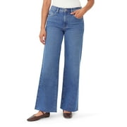 kensie Jeans for Women The Kaya High-Rise Wide Leg Raw Hem 32-Inch Inseam, Paxton, 8