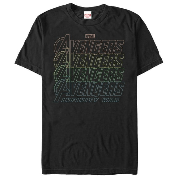 Men's Marvel Avengers: Avengers: Infinity War Rainbow Logo  Graphic Tee Black Medium