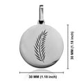 thumbnail image 2 of Stainless Steel Religious Palm Branch Round Medallion Pendant Necklace, 2 of 3