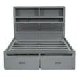 thumbnail image 4 of Wood Full/Queen Size Hydraulic Platform Bed with Storage LED Headboard, Charging Station and 2 Drawers, 4 of 11