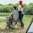 thumbnail image 3 of TIMBER RIDGE Oversized Outdoor Folding Camping Chair, Heavy Duty High Back Chair with Cooler Bag, Cup Holder, Storage Pocket, Hard Armrest, Support 500 lbs, Dark Grey, 3 of 8