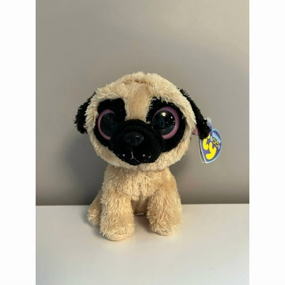 TY Beanie Boos -Pugsly the Dog (Glitter Eyes) Small 6" Plush