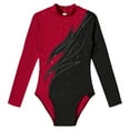 thumbnail image 4 of inhzoy Girls One Piece Shiny Sequined Long Sleeve Ballet Dance Leotard, 4 of 5