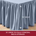 thumbnail image 4 of Mellanni Iconic Collection Ruffled Microfiber Bed Skirt 15" Drop, Twin XL, Blue Hydrangea, 4 of 7