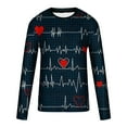 thumbnail image 4 of Pompotops T-Shirt Décontracté à Col Rond Manches Longues pour Hommes Imprimé 3D Saint-Valentin en Solde, 4 of 5
