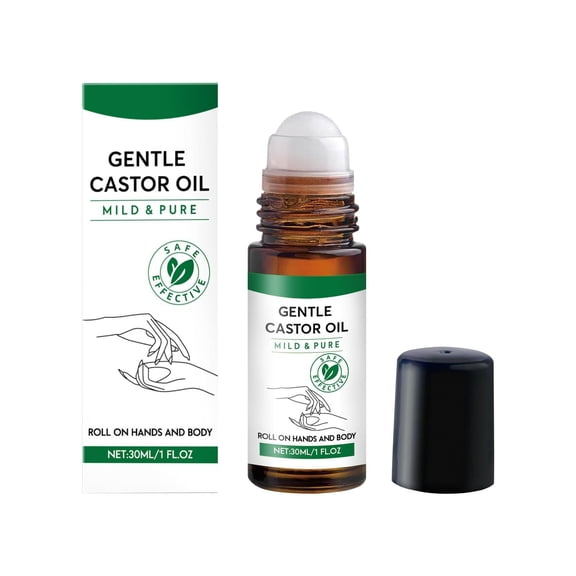 YiFudd Castor Roll-On Essential Oil, Nourishing Body & Hair Oil with Natural Blend, Moisturizing & Relaxing Aroma, 30ml / 1.01 fl oz
