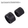thumbnail image 4 of Dual Concentric Stacked Metal Knobs for Electric Guitar and Bass 2 Sets Black, 4 of 7