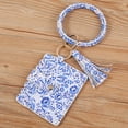 thumbnail image 1 of Wristlet Bracelet Keychain Circle Key Ring Pocket Credit Card Holder Circle Key Ring Tassel Keychains Bangle Purse for Women 33#, 1 of 6
