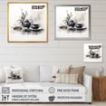 thumbnail image 4 of Designart "Black and White Bohemian Tea Set I" Geometric Framed Wall Art Decor - Bohemian Black Boho Pottery Living Room Framed Canvas Art, 4 of 6